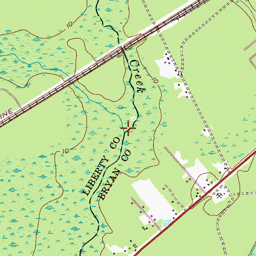 Topographic Map of Raccoon Branch, GA