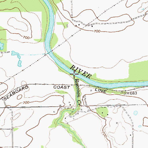 Topographic Map of Raccoon Creek, GA