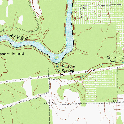 Topographic Map of Raccoon Creek, GA