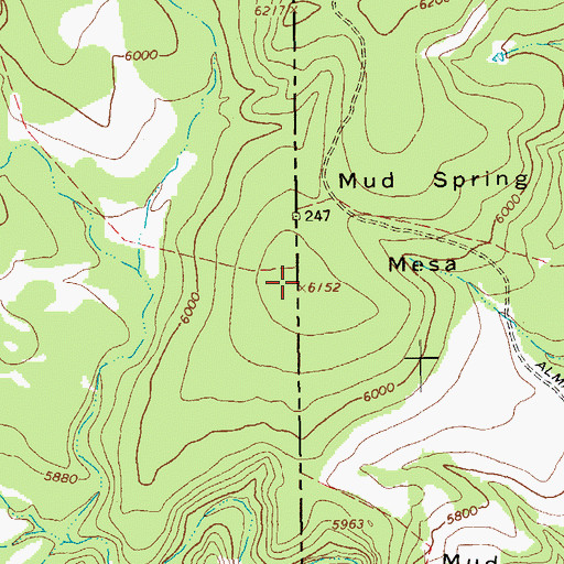 Topographic Map of Mud Spring Mesa, AZ