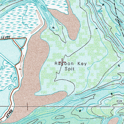Topographic Map of Raccoon Key Spit, GA