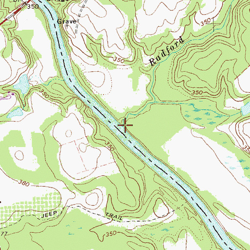Topographic Map of Radford Branch, GA