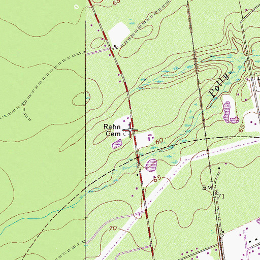 Topographic Map of Rahn Cemetery, GA