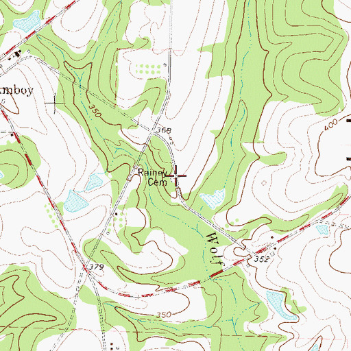 Topographic Map of Rainey Cemetery, GA