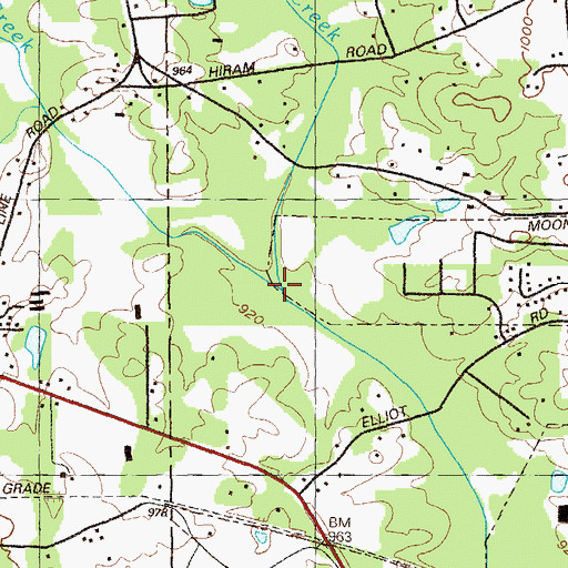 Topographic Map of Rakestraw Creek, GA