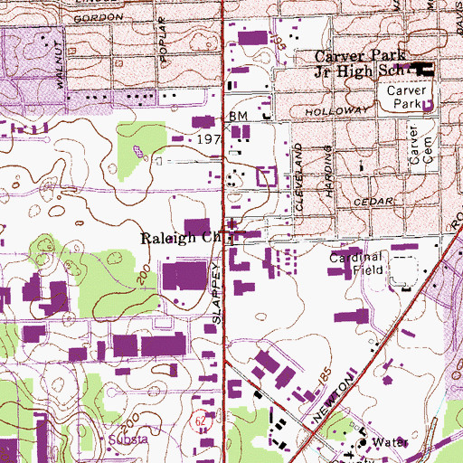 Topographic Map of Raleigh Church, GA