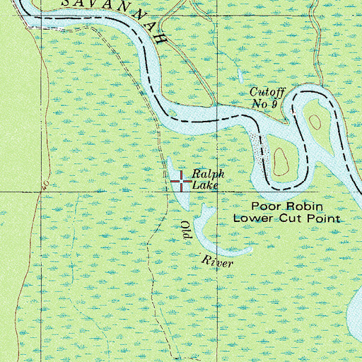 Topographic Map of Ralph Lake, GA