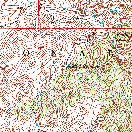 Topographic Map of Mud Springs, AZ