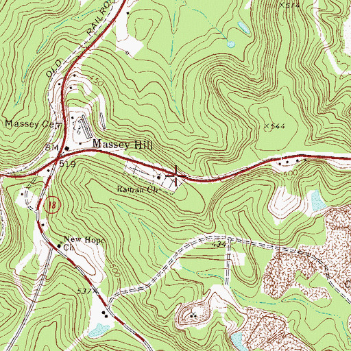 Topographic Map of Ramah Church, GA