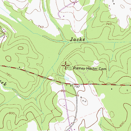 Topographic Map of Ramey -Hester Cemetery, GA