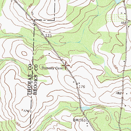 Topographic Map of Ramsey Cemetery, GA