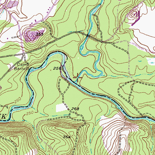 Topographic Map of Randall Creek, GA