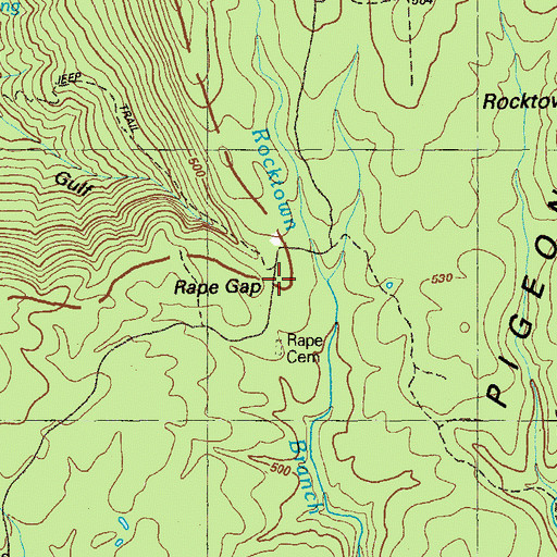 Topographic Map of Rape Gap, GA