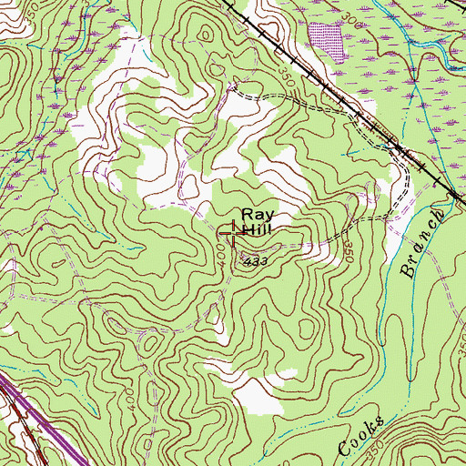 Topographic Map of Ray Hill, GA