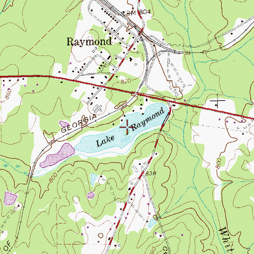 Topographic Map of Lake Raymond, GA