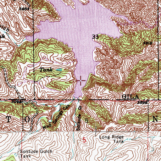 Topographic Map of Mud Springs Canyon, AZ
