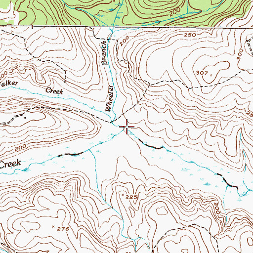 Topographic Map of Rebecca Walker Creek, GA