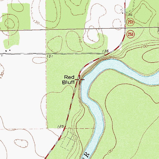 Topographic Map of Red Bluff, GA