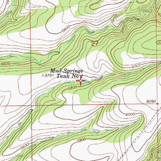 Topographic Map of Mud Springs Tank Number One, AZ