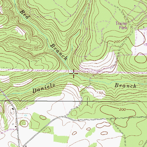 Topographic Map of Red Branch, GA