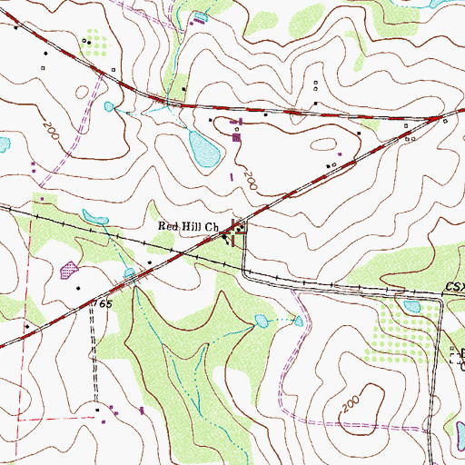 Topographic Map of Red Hill Church, GA