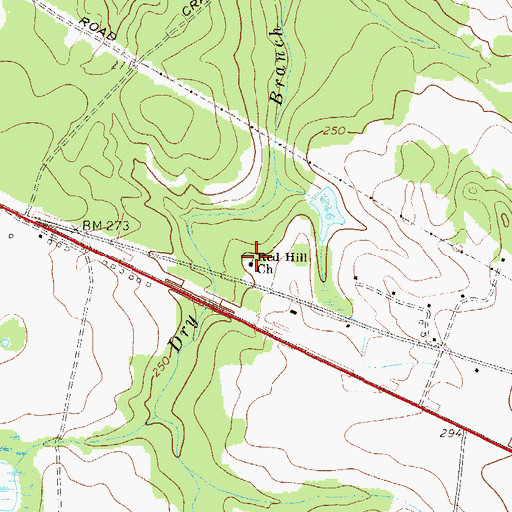 Topographic Map of Red Hill Church, GA