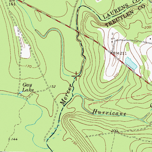 Topographic Map of Red Hill Creek, GA