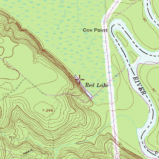 Topographic Map of Red Lake, GA