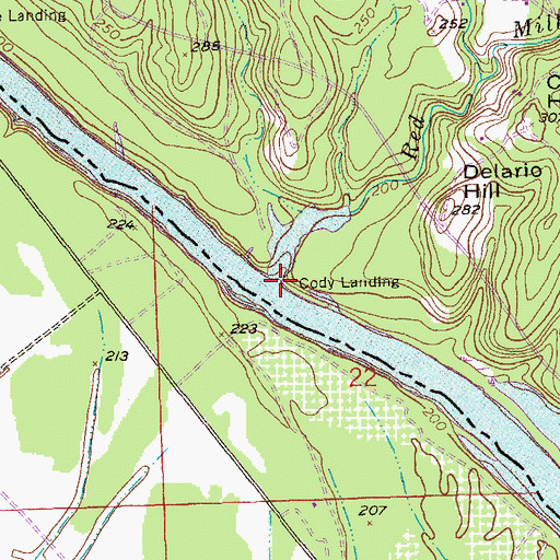 Topographic Map of Red Mill Creek, GA