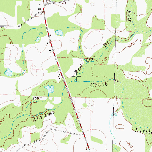 Topographic Map of Red Oak Branch, GA