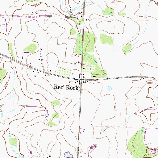 Topographic Map of Red Rock, GA