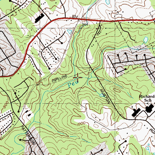 Topographic Map of Redland Creek, GA