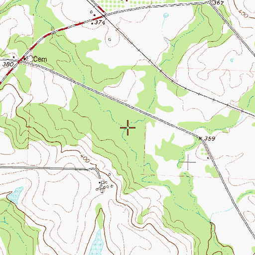 Topographic Map of Redoak Creek, GA