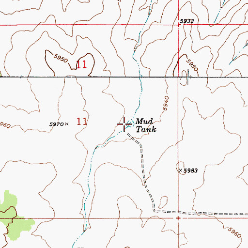 Topographic Map of Mud Tank, AZ