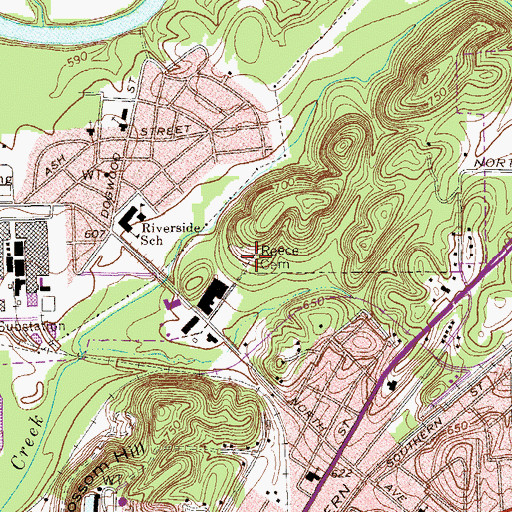 Topographic Map of Reece Cemetery, GA