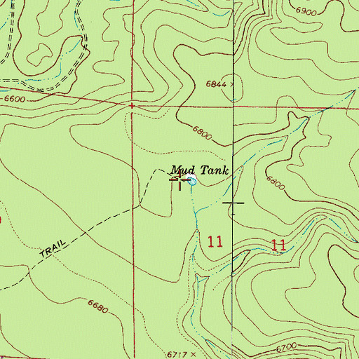 Topographic Map of Mud Tank, AZ