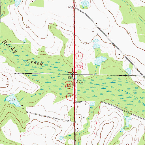 Topographic Map of Reedy Creek, GA