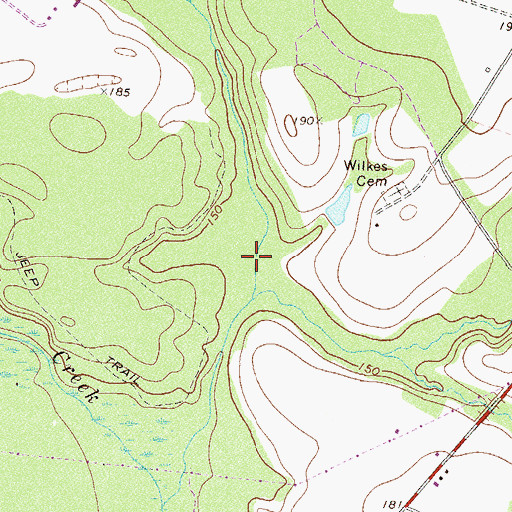 Topographic Map of Reedy Creek, GA