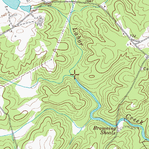 Topographic Map of Reedy Creek, GA