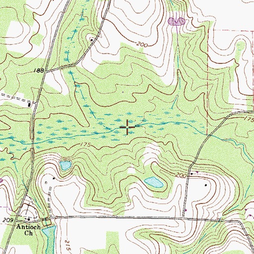 Topographic Map of Reedy Creek, GA