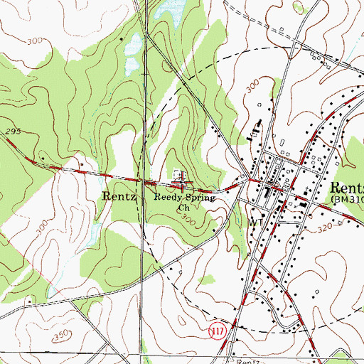 Topographic Map of Reedy Spring Church, GA