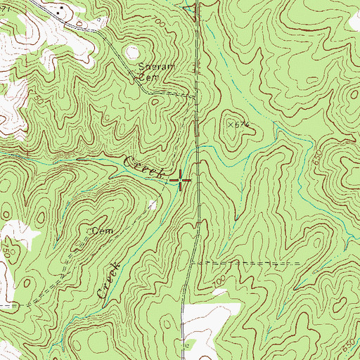 Topographic Map of Reeves Creek, GA