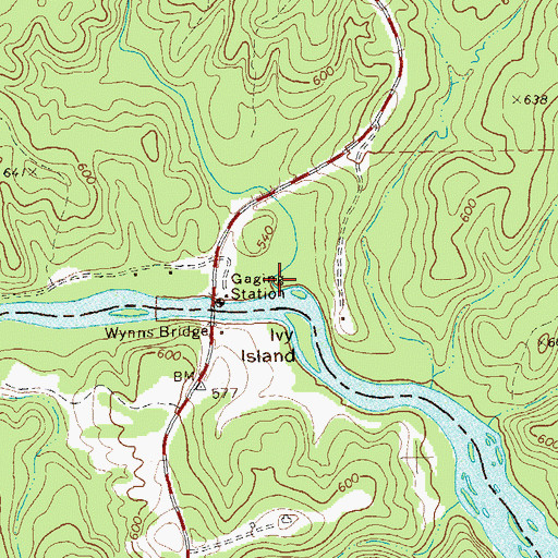 Topographic Map of Reeves Creek, GA