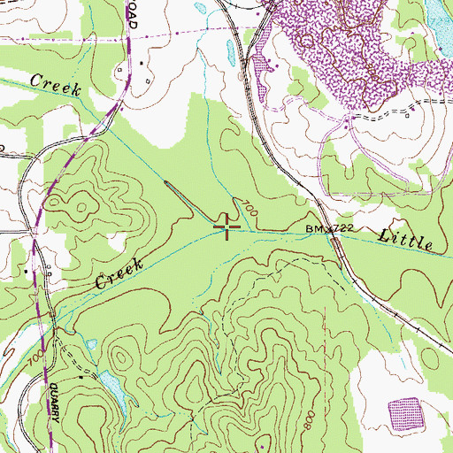 Topographic Map of Reeves Creek, GA