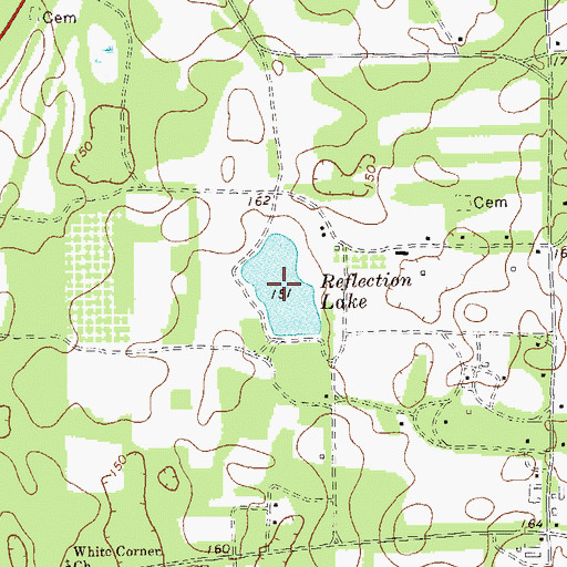 Topographic Map of Reflection Lake, GA