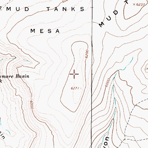 Topographic Map of Mud Tanks Mesa, AZ