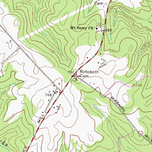 Topographic Map of Rehobeth Cemetery, GA