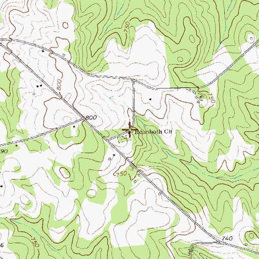 Topographic Map of Rehoboth Church, GA