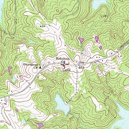 Topographic Map of Rehoboth Church, GA