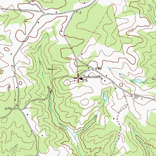 Topographic Map of Rehoboth Church, GA